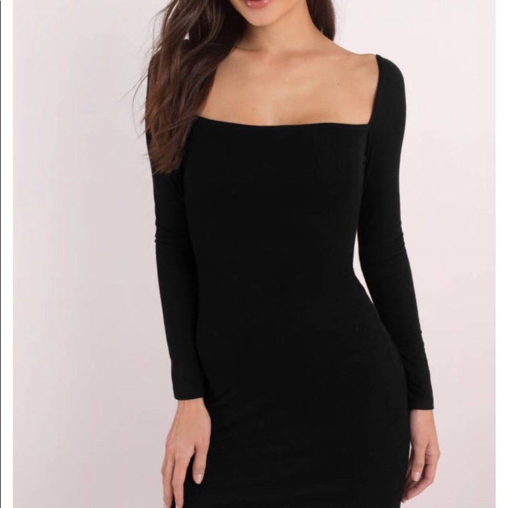 Tobi Ribbed Black bodycon Dress** worn once